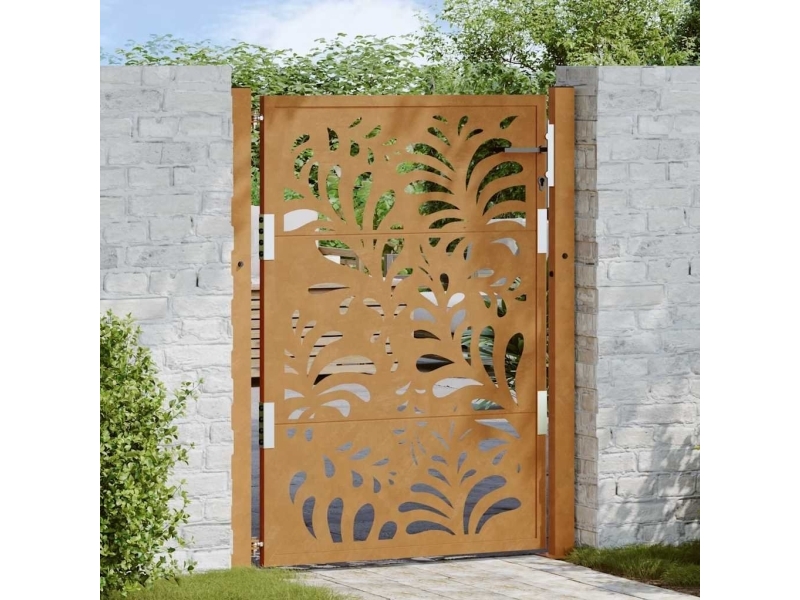 Trädgårdsgrind 105x130 cm Rostfritt stål Vågmönster | Grill, Bål & Terrasse - Terrass - Staket & Avskärmning | GameStuff