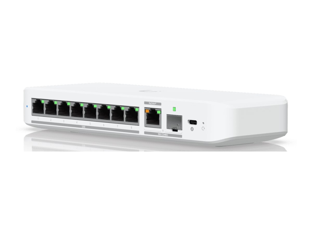 Ubiquiti UniFi Flex 2.5G - Switch - Administrerad - 8 x 2.5GBase-T + 1 x 10Gb Ethernet + 1 x 10Gb Ethernet SFP+ - skrivbordsmodell, väggmonterbar, DIN-skenmonterbar - PoE+ | Datortillbehör - Nätverk - Switchar | GameStuff