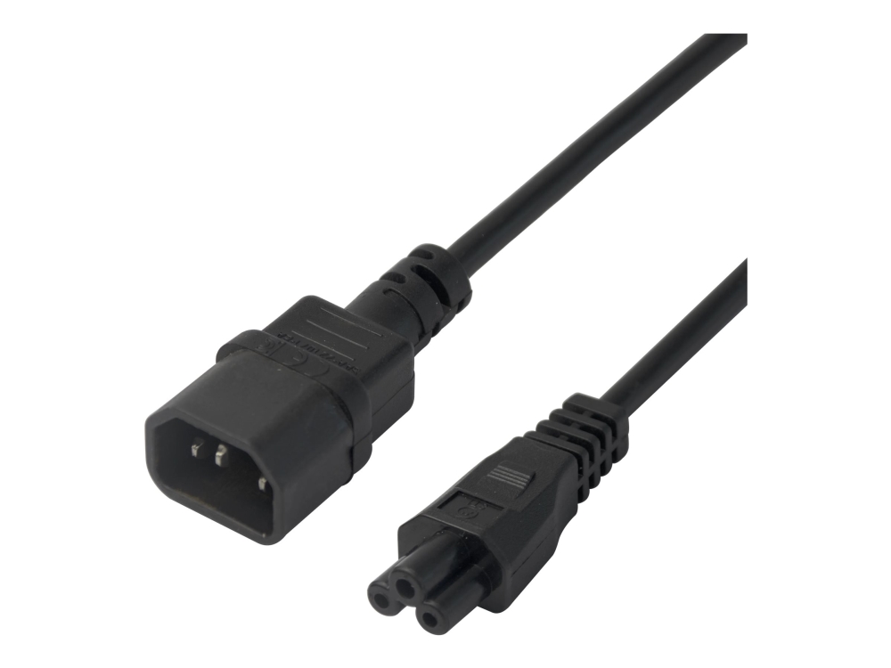 DELTACO - Strömkabel - IEC 60320 C14 till IEC 60320 C5 - AC 250 V - 2.5 A - 1 m - svart | Datortillbehör - Kablar & adaptrar - Strömkablar | GameStuff