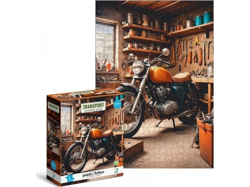 Puzzle Medium-L 500 Transport. Motorcycle In The Garage