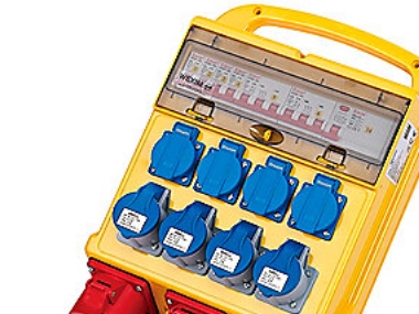 Byggestrømstavle 32A 10 Udtag - 4xDK + 1xCEE 32A + 16A 400V + 4xCEE 16A 230V | Elektrisk utrustning - Svartavlor | GameStuff