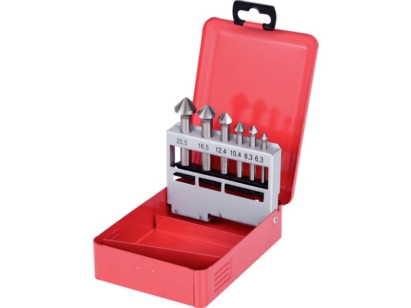 KS Tools 336.0416 336.0416 Kegle- og slibeforsænker 6.3 mm, 8.3 mm, 10.4 mm, 12.4 mm, 16.5 mm, 20.5 mm HSS-Co 5 Cylinderskaft 1 stk