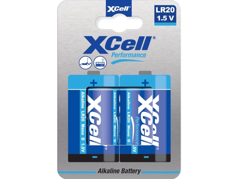 XCell našios šarminės baterijos LR20 Mono D 2 vnt. | EL Artiklar - Batteri - D-batterier | GameStuff