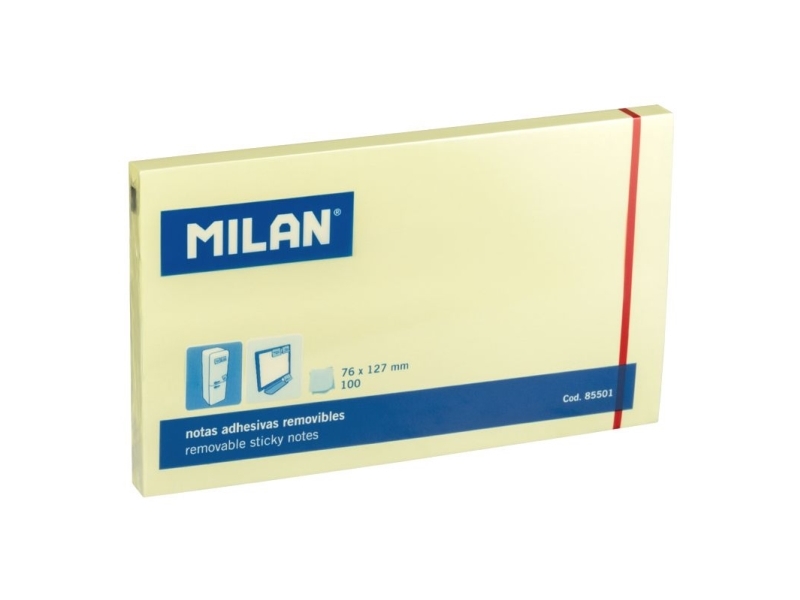 Milan 85501, Rektandel, Gul, 76 mm, 127 mm, 100 ark, 127 mm