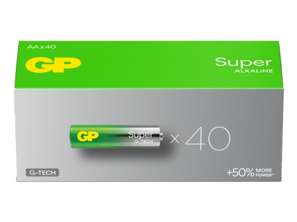 GP Batteries Super Alkaline GPSUP15A984S40, Kertakäyttöinen akku, AA, Alkali, 1,5 V, 40 kpl, 14,5 mm