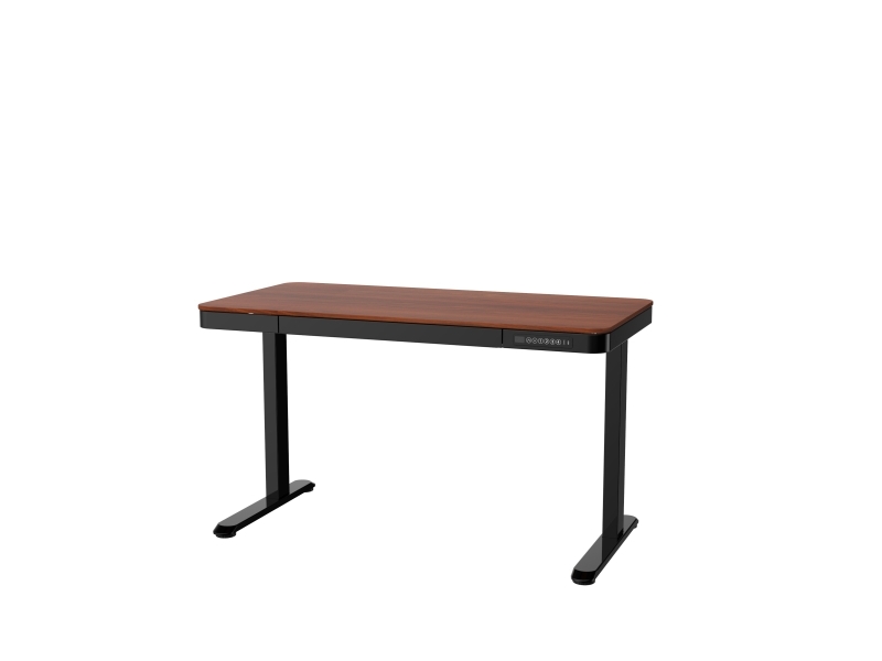 Activejet -skrivebord med elektrisk højdejustering 140x70 ET119W-C sort/valnød, Sort, Valnød, 45 kg, 725 - 1225 mm, Træ, Rektangulær form, Stål