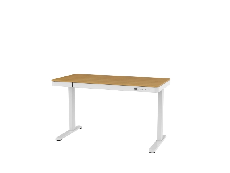 Activejet Skrivebord Med Elektrisk Højdejustering 140x70 Et119w C Hvid/eg Hvid Træ 45 Kg 725 1225 Mm Træ Rektangulær Form Stål