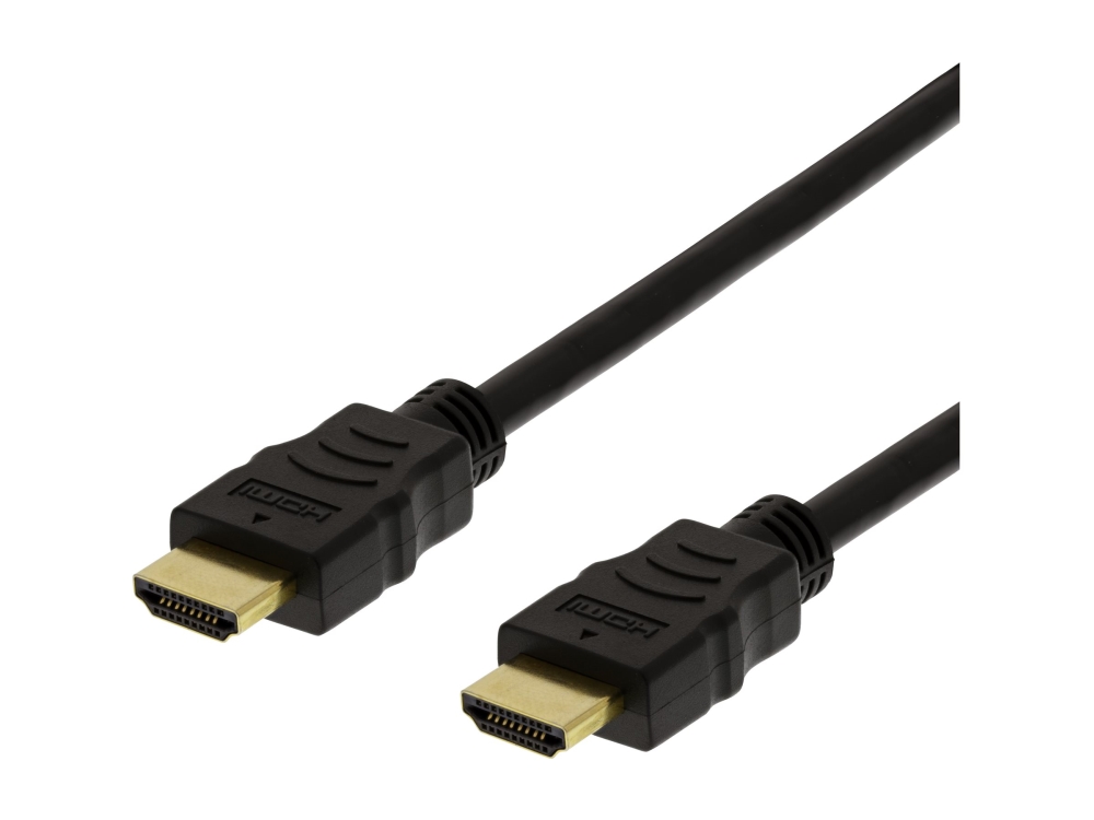 DELTACO HDMI-1010D-FLEX - Hög hastighet - HDMI-kabel med Ethernet - HDMI hane till HDMI hane - 1 m - stöd för 4K | Datortillbehör - Kablar & adaptrar - Bildkablar | GameStuff