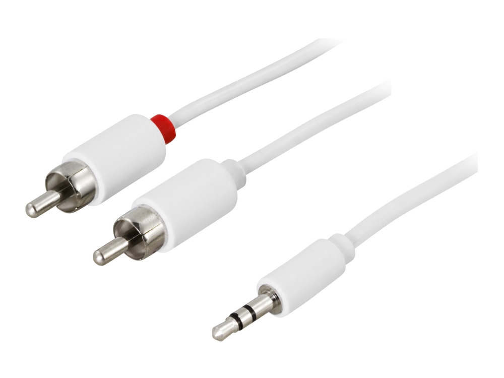 DELTACO DELTACO Lydledning 3,5 mm ha - 2 x RCA ha 2 m, hvid 7340004658252 Modsvarer: N/A