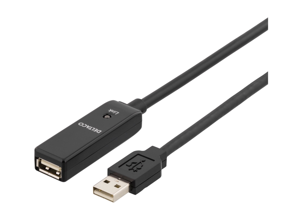 DELTACO USB2-EX10M - USB-förlängningskabel - USB (hane) till USB (hona) - USB 2.0 - 10 m - aktiv | Annan EL - Övriga artiklar | GameStuff