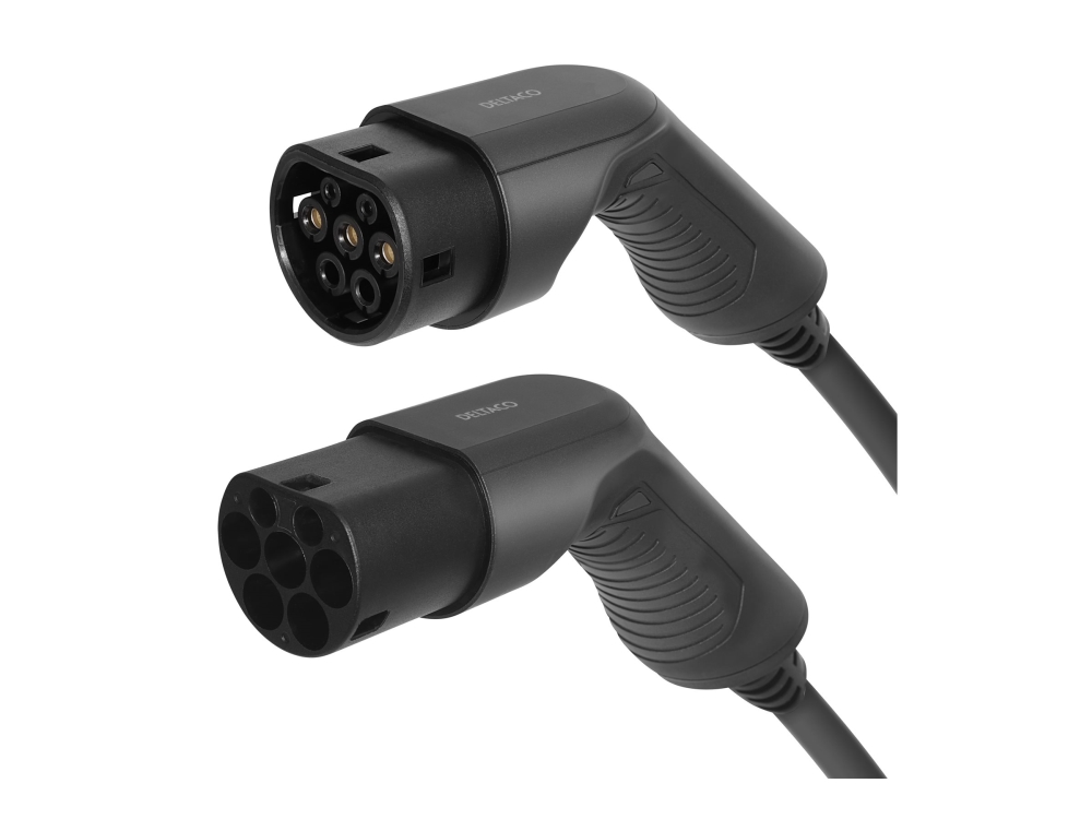 Produktfoto för DELTACO e-Charge EV-laddningskabel typ 2-kontakt - 32A - Upp till 22 kW - 3 meter