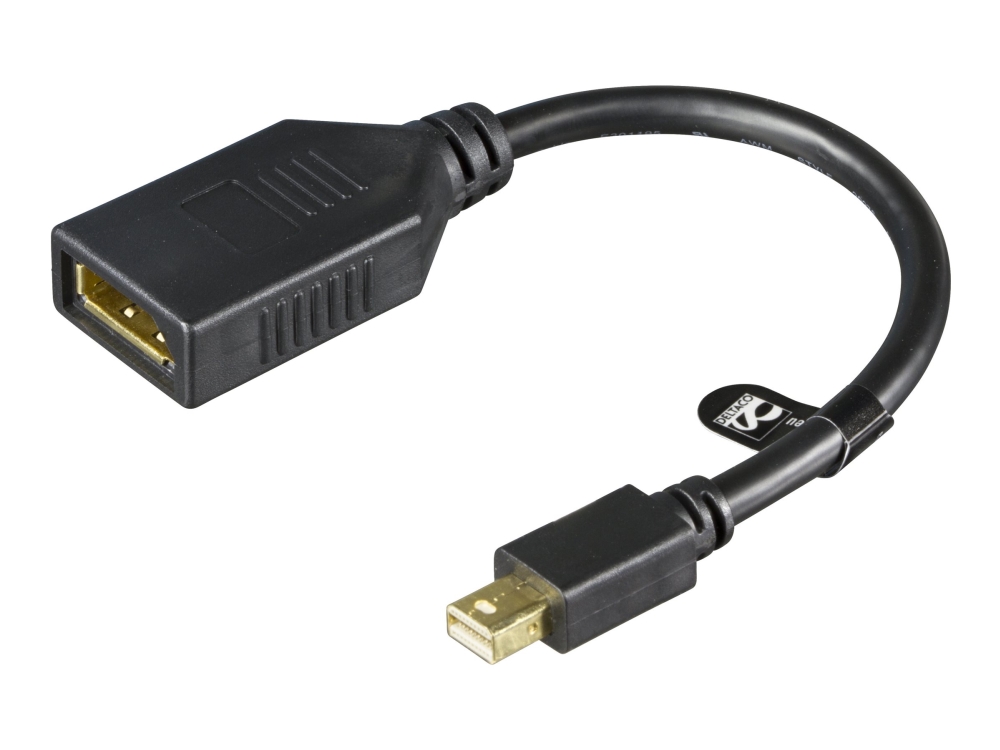 Deltaco Mdp-Dp1, 0,2 M, Mini Displayport, Displayport, Stecker, Buchse, 3840 X 2160 Pixel