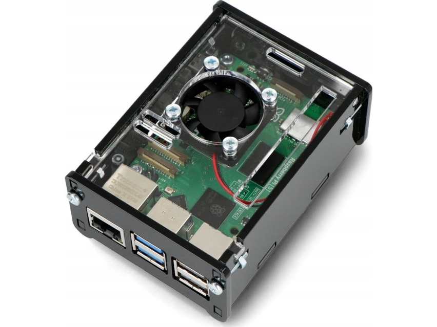 Argon Gravlaser Case til Raspberry Pi 5 med blæser - sort