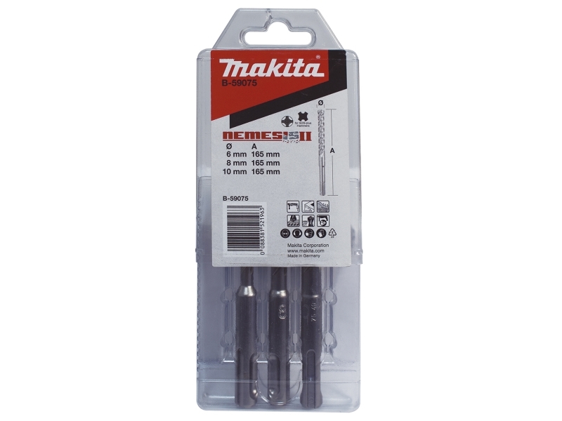Bohrer Makita B-59075 Sds-Plus Bohrer-Set 3-Teilig (6X165, 8X165, 10X165) Nemesis2