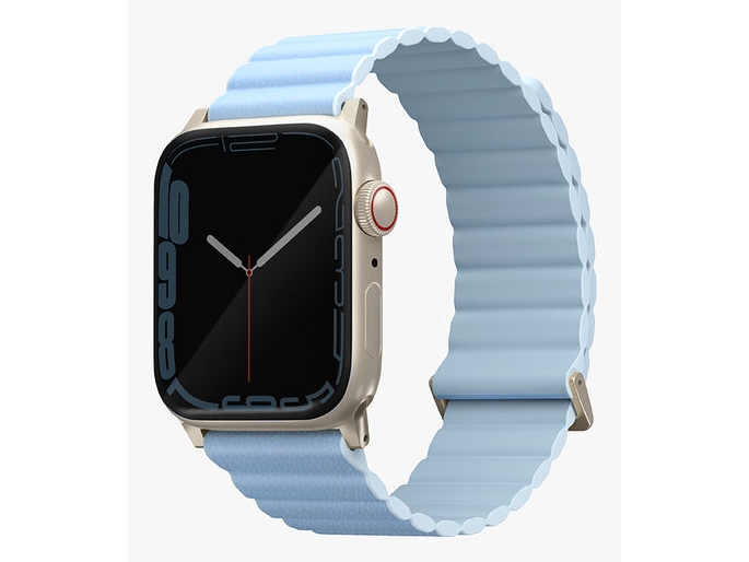 Uniq Revix Premium Edition, Gurt, Smartwatch, Hellblau, Apple, Apple Watch 42/41/40Mm, Echtes Leder, Silikon, Edelstahl