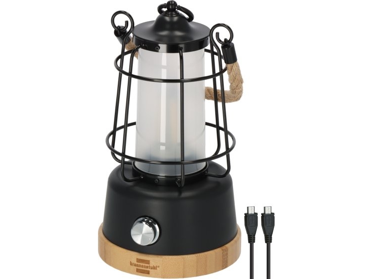 Brennenstuhl 1171800010, Batteridrevet campinglykt, Sort, Tre, Metall, Plast, IP44, 350 lm, 75 timer