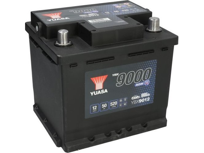 Yuasa Battery Agm Start Stop Plus Autobatterie 12 V 50 Ah Poltyp T1 (Ybx9012)