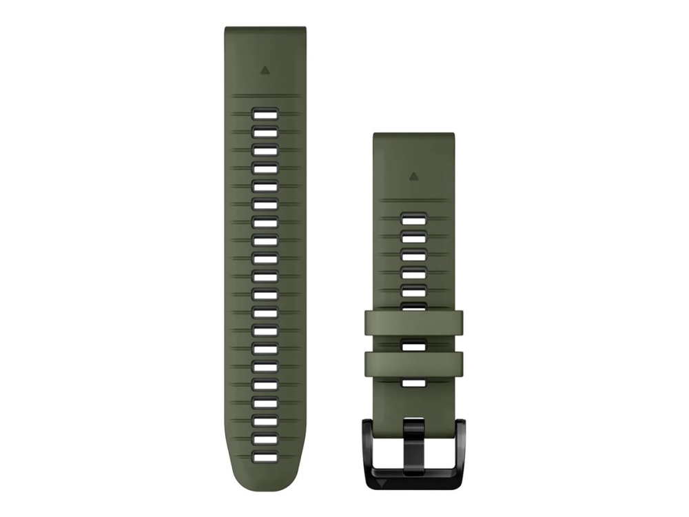 Garmin Quickfit 22 - Urrem For Sportsur - Silikone - Mosgrøn, Grafit - For Approach S60, S62 D2 Fenix 5S, 6, 6X Forerunner 745, 945, 955, 965 Ins