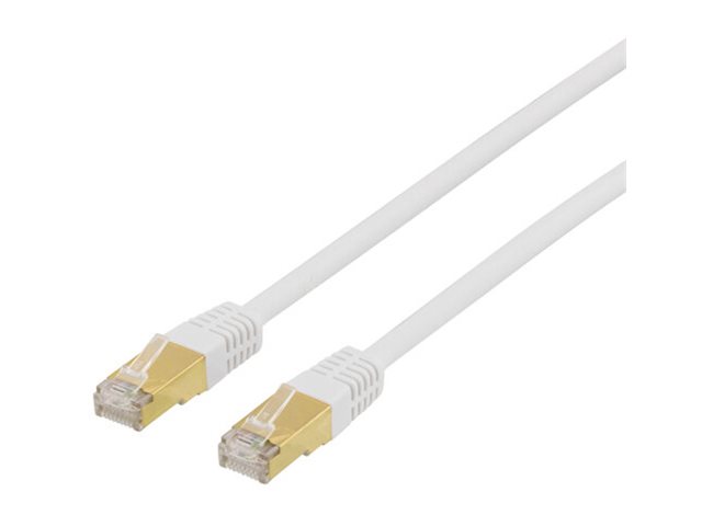 DELTACO - Patch-kabel - RJ-45 (hane) till RJ-45 (hane) - 15 m - SFTP - CAT 7 - halogenfri - vit | Datortillbehör - Kablar & adaptrar - Nätverkskablar | GameStuff