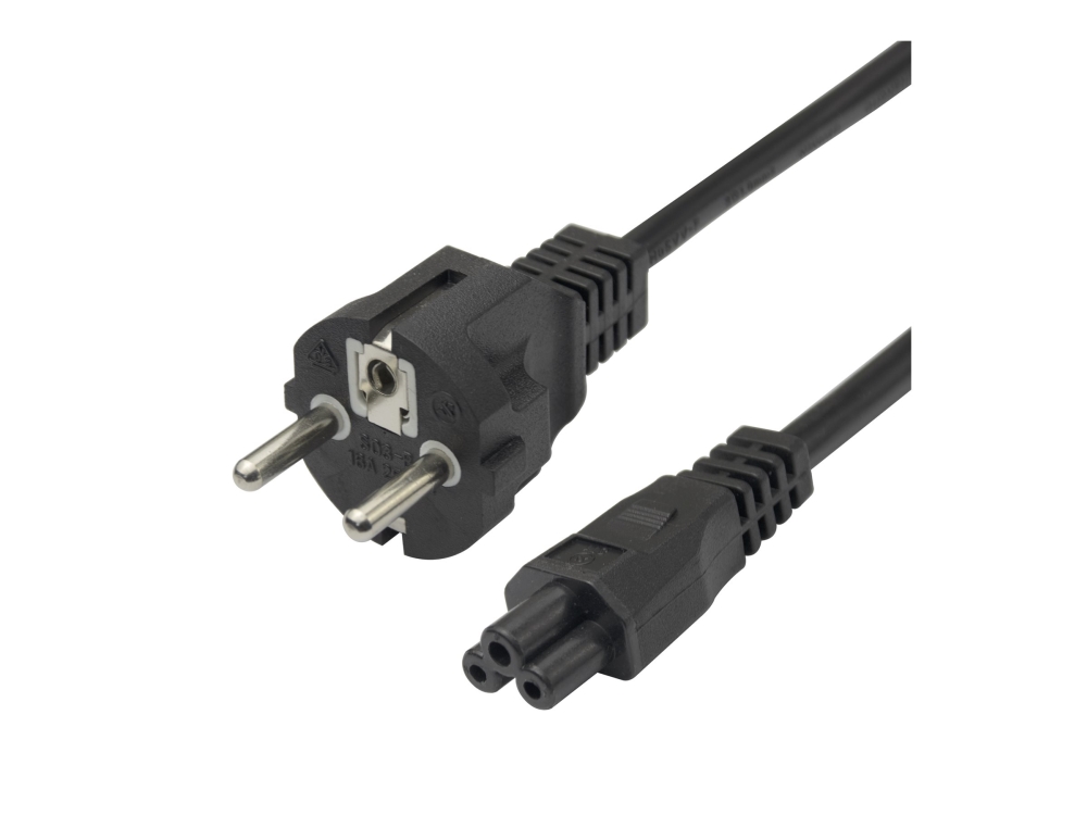 Deltaco 1902301, 1,5 m, CEE7/7, C5 förbindelse | Datortillbehör - Kablar & adaptrar - Strömkablar | GameStuff