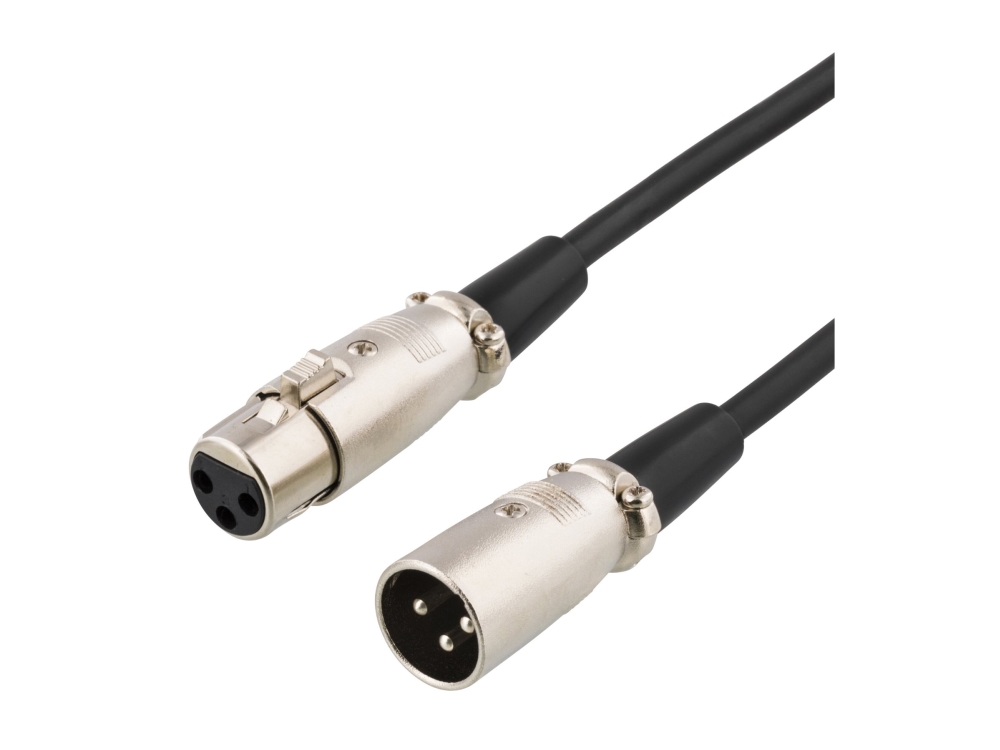 DELTACO - Lydforlengelseskabel - XLR3 hunn til XLR3 hann - 5 m - svart