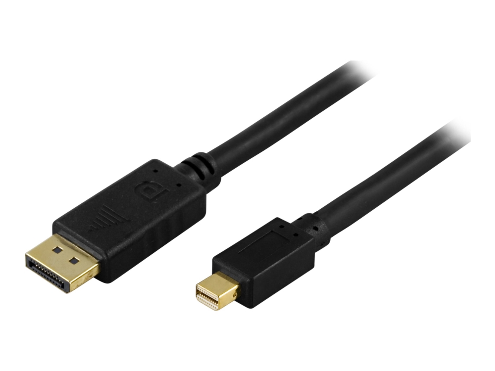 Deltaco - Displayport Kabel - Mini Displayport (Han) Til Displayport (Han) - 3 M - Sort