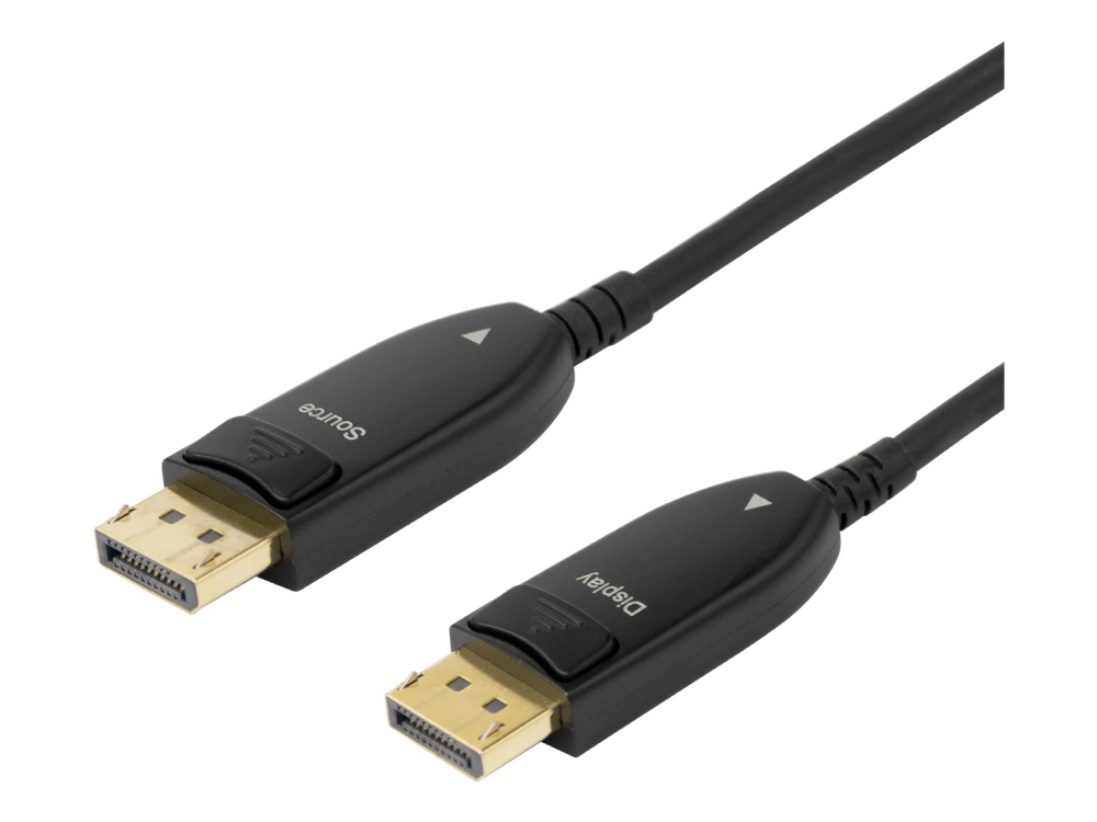 Deltaco - Displayport Kabel - 10 M - Active Optical Cable (Aoc), 8K30 Hz (7680 X 4320) Support, Envejs - Sort