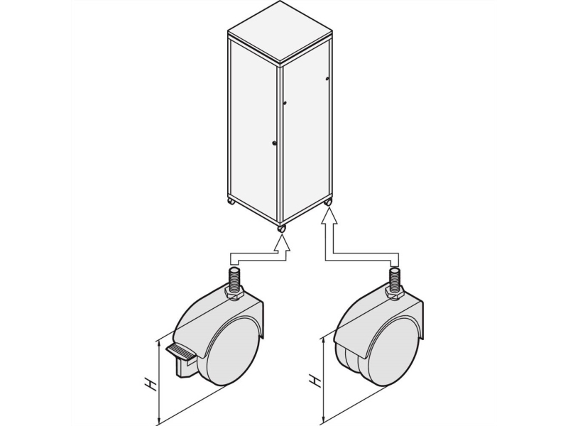 Nvent Schroff 20117024 19-Zoll Netzwerk-Schrank Rollensatz Mehrfarbig