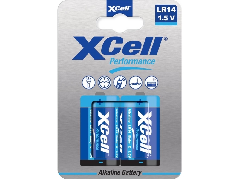 C-batteri R14 XCell LR14HP Alkali-mangan 1.5 V 2 stk | EL Artiklar - Batteri - C-batterier | GameStuff