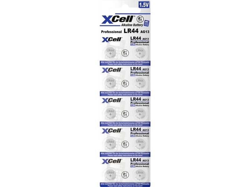 Xcell Knopfzelle Lr 44 10 St. Alkali-Mangan - Lr 44/V13ga (149309)