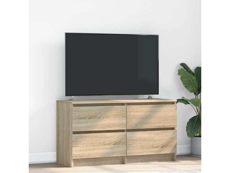 RTV-bänk Sonoma Oak 100x35x54 cm, limträ | Bostäder - Möbler - Skåp & konsolbord | GameStuff
