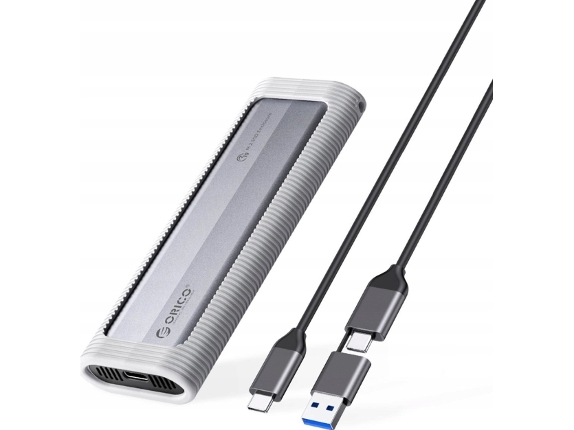 M.2 Nvme Usb-C Til Usb-C/Usb-A 10Gbps Drevlomme - Grå