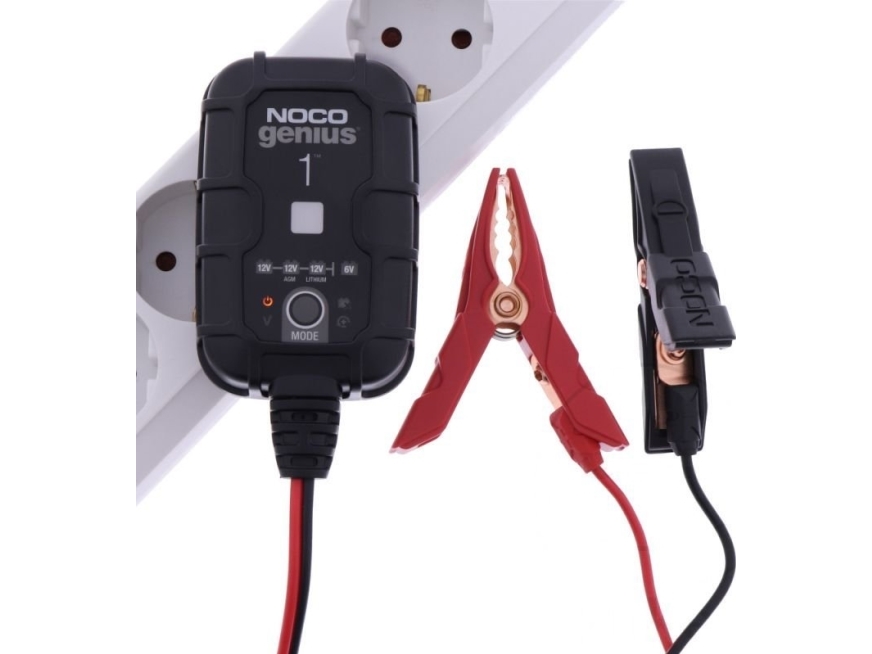 Noco Genius 1 Batterioplader Til 6V Og 12V 1000Ma (Wet, Gel, Mf, Ca, Efb, Agm, & Lithium-Ion)