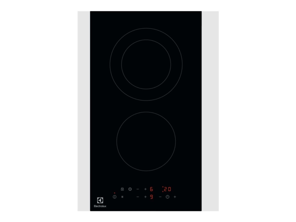 Electrolux Domino Lhr3233ck - Keramisk Kogeplade - 2 Plader - Niche - Bredde: 27 Cm - Dybde: 49 Cm - Rammeløs - Sort