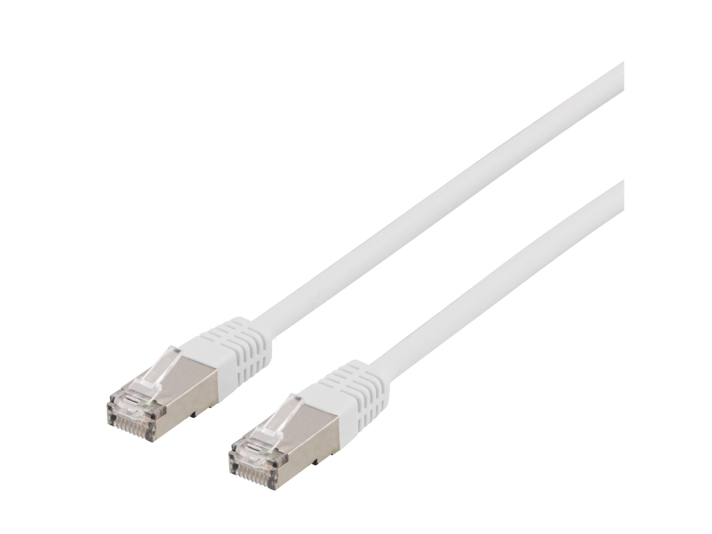 DELTACO - Patch-kabel - RJ-45 (hane) till RJ-45 (hane) - 50 cm - F/UTP (folieöverdraget oskärmat tvinnat par) - CAT 6a - halogenfri, formpressad - vit | EL Artiklar - Kablar och ledningar - Datakablar | GameStuff