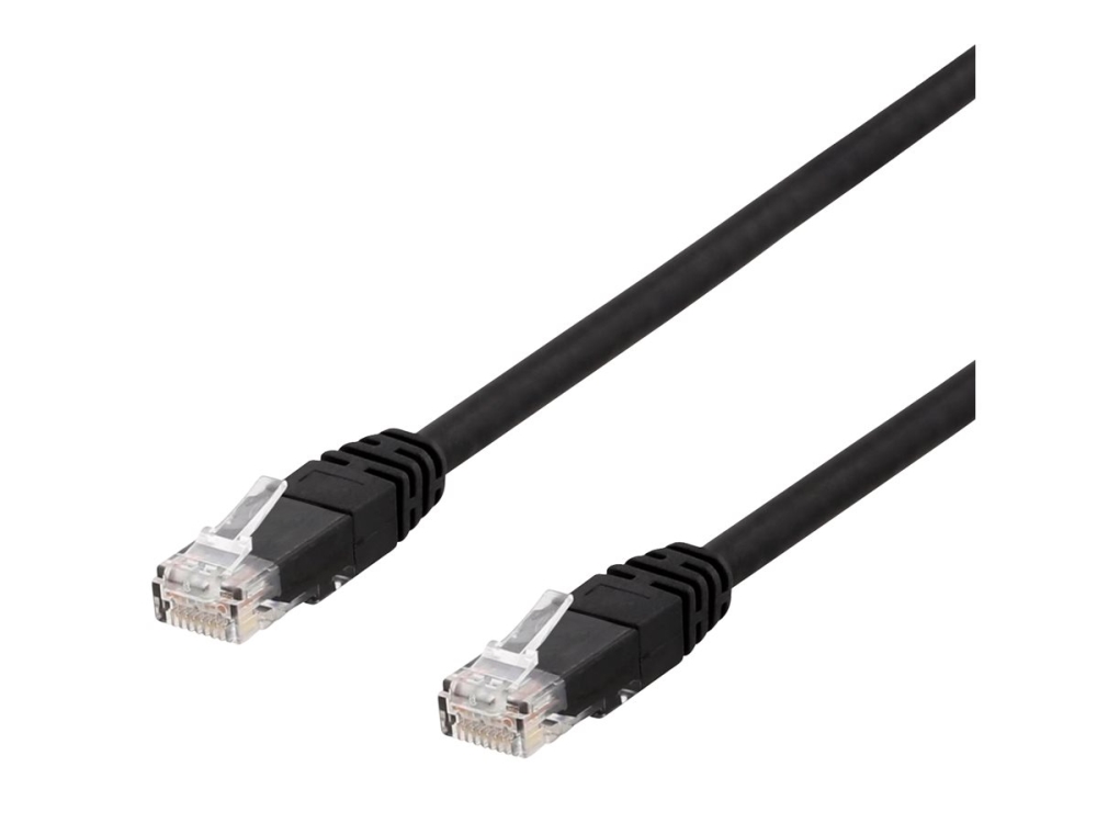 DELTACO - Patchkabel - RJ-45 (han) til RJ-45 (han) - 20 m - UTP - CAT 6 - halogenfri - sort