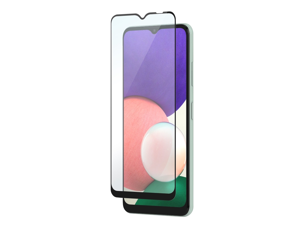 Deltaco - Handy Displayschutzfolie - 2.5D - Glas - Rahmenfarbe Schwarz - Für Samsung Galaxy A22 5G