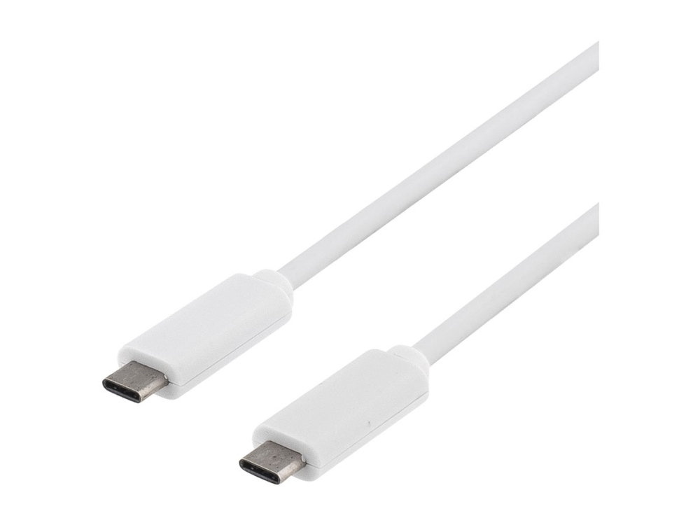 Deltaco - Usb-Kabel - 24 Pin Usb-C (Han) Til 24 Pin Usb-C (Han) - Usb 3.1 - 1 M - Hvid
