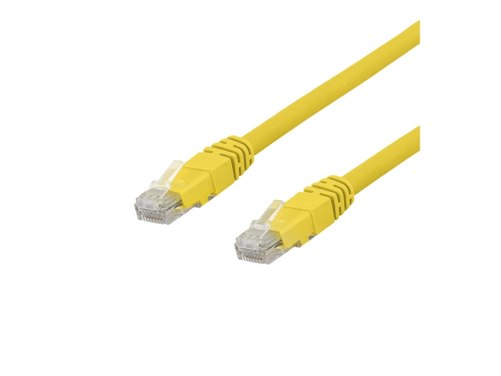 Deltaco - Patchkabel - Rj-45 (Han) Til Rj-45 (Han) - 30 Cm - Utp - Cat 6A - Gebootet - Gul