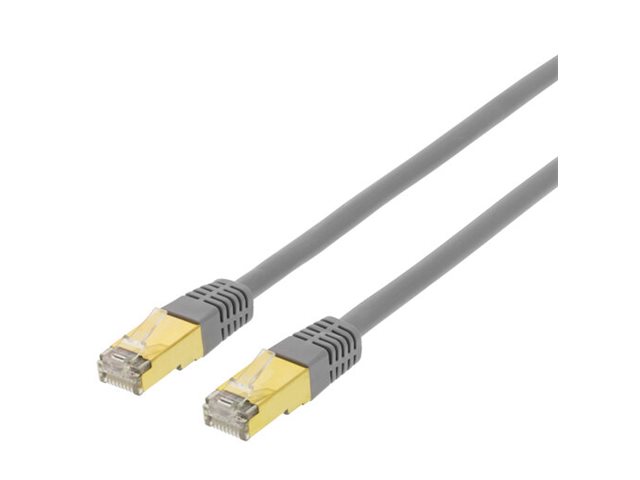 DELTACO - Patch-kabel - RJ-45 (hane) till RJ-45 (hane) - 30 cm - SFTP - CAT 7 - halogenfri, formpressad - grå | Datortillbehör - Kablar & adaptrar - Nätverkskablar | GameStuff