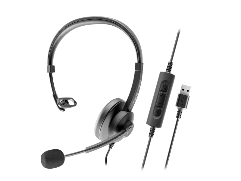 Axtel Axh-Aceucm, Ledningsført, Kontor/Callcenter, 20 - 20000 Hz, Headset, Sort