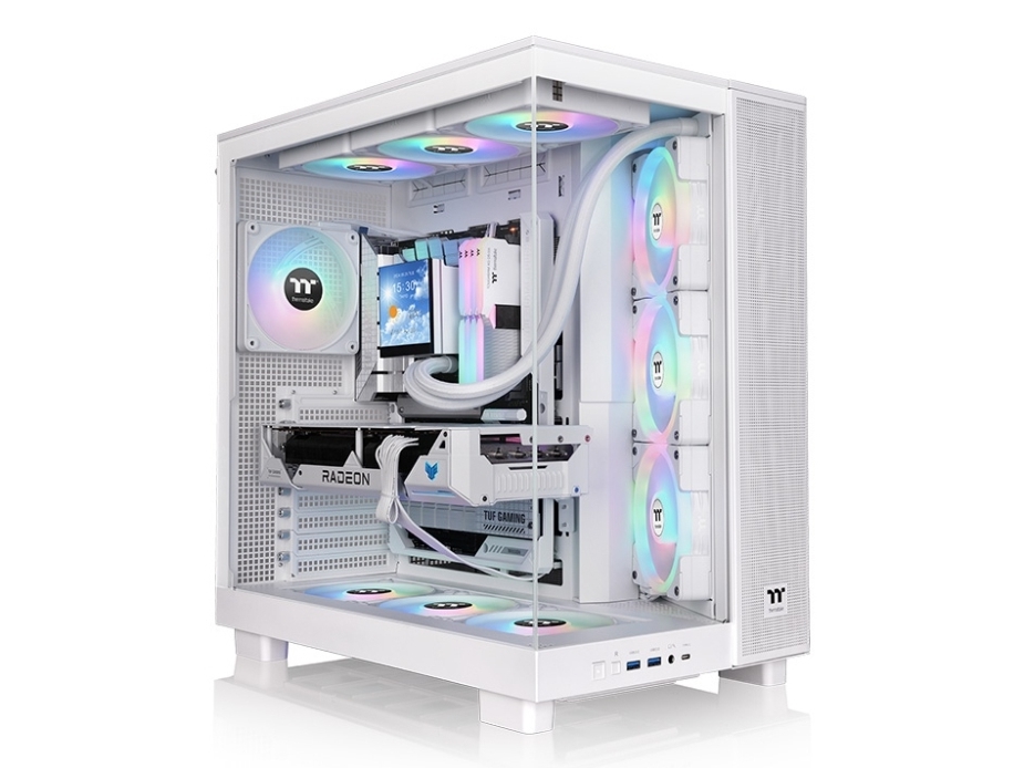Thermaltake View 380 XL TG ARGB, Midi Tower, PC, Vit, ATX, micro ATX, Mini-ITX, SPCC, Härdat glas, Spela | Datorkomponenter - Datorchassin & Tilbeör | GameStuff