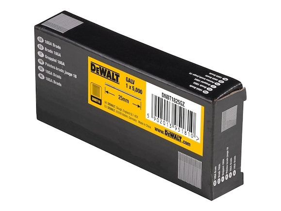 DeWALT DNBT1825GZ, Rostfritt stål, 25 mm, 1,25 mm, 5000 styck | Skrivare - Skrivartillbehör - Handskanner | GameStuff