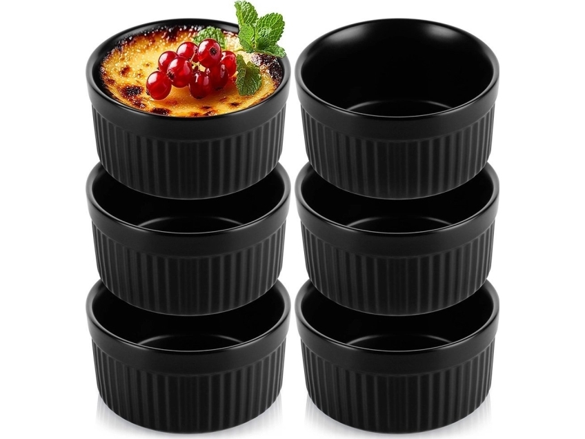 Keramikinės juodos kepimo formelės Vilde 260 ml, 6 vnt.