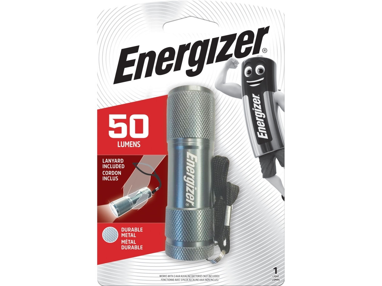 Energizer Metal 3AAA, Hånd lommelygte, Metallic, Metal, 1 m, LED, 3 Lampe( r)