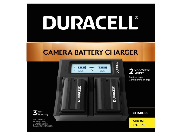 Duracell DRN6113, Nikon EN-EL15, 8.4 V, 8,4 V, 111 mm, 125 mm, 40 mm | Datortillbehör - Laddare & Batterier - Batteri laddare | GameStuff
