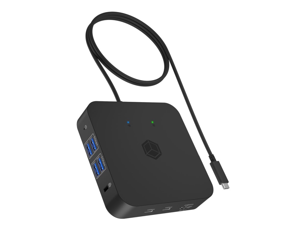 Icy Box Ib-Dk4090-C, 12 In 1 Displaylink Hybrid Notebook Dockingstation, 3X Hdmi 2.0, Gigabit Lan, 4X Usb 3.2 Gen 1 Type-A, 2X Usb 3.2 Gen 2 Type-C