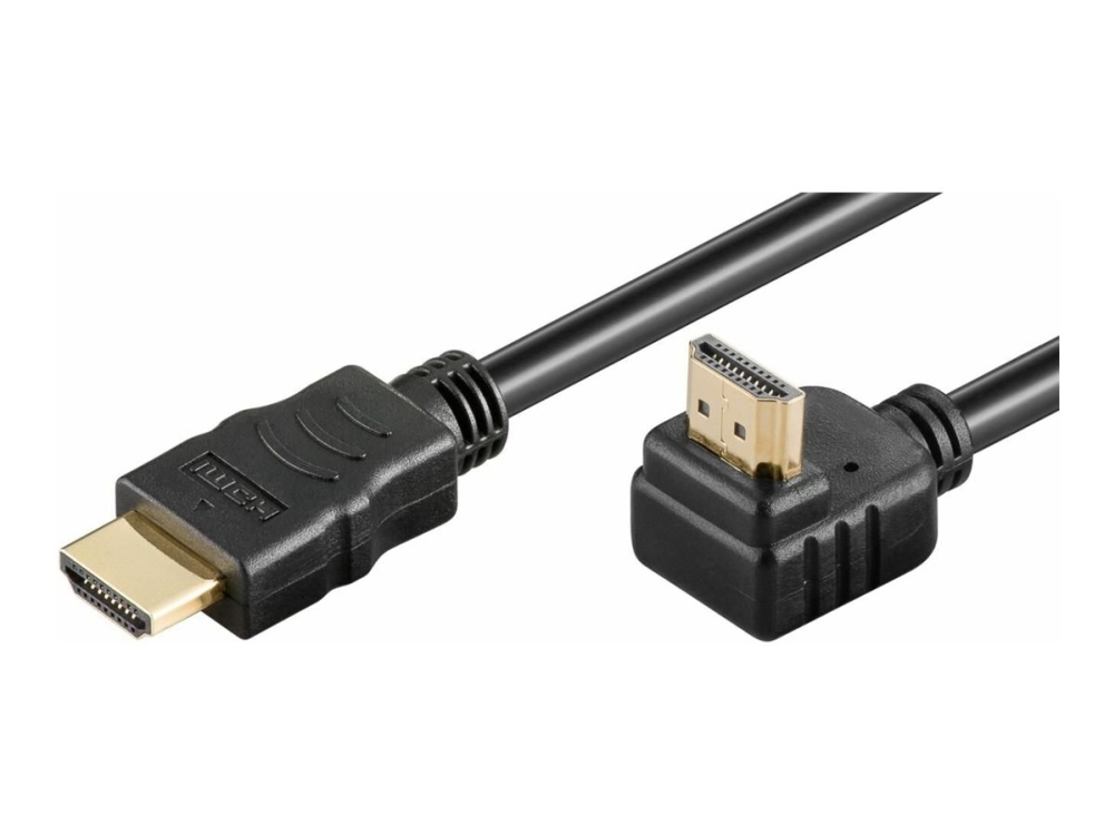 Microconnect - Hdmi-Kabel Med Ethernet - Hdmi Han Lige Til Hdmi Han Vinklet - 2 M - Sort