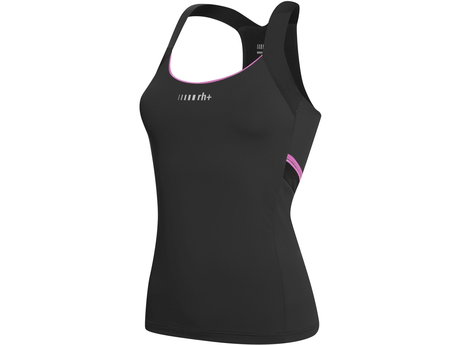 RH+ dameskjorte Mirage W i spaghetti sort str. L (ECD0254)