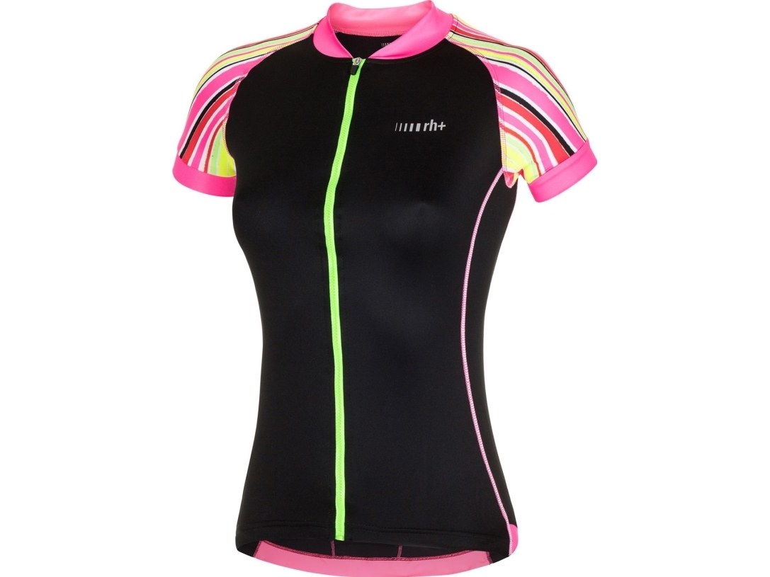 RH+ dametrøje Paint Jersey sort/rosa str. XL (ECD0545 S94)